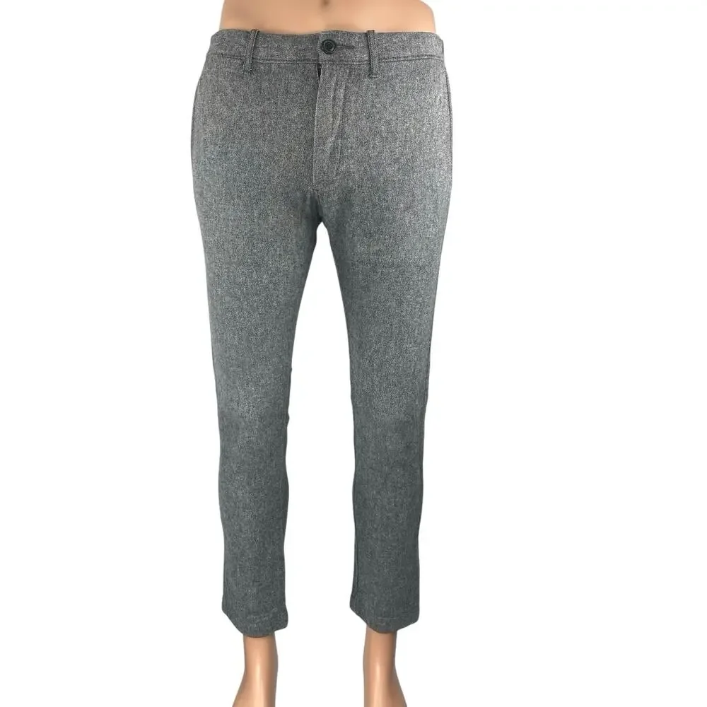 J.Crew Men's Gray Tapered Leg Mid Rise Slim Stretch Trousers Dress Pants Size 30